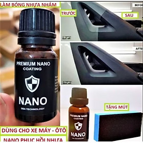 CHAI NANO ĐÁNH BÓNG PHỤC HỒI NHỰA NHÁM XE MÁY ÔTÔ MẪU MỚI