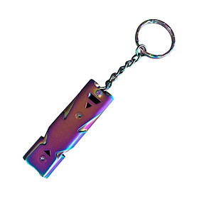 Stainless Steel Outdoor Survival Whistle with Keychain