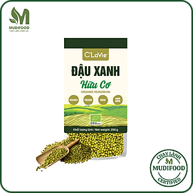 Đậu Xanh Hữu Cơ C'Lavie 200g - Dùng Nấu Sữa Hạt, Chè, Cháo Ăn Dặm Cho Bé, Eatclean, Giàu Dinh Dưỡng, Tốt CHo Người Ăn Chay,...