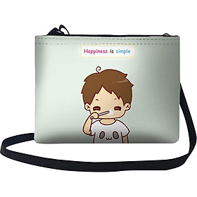 Túi Đeo Chéo Nữ In Hình Happiness Is Simple - TUCP033