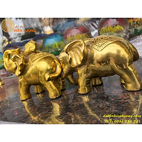 Mua Đôi Tượng Voi Phong Thủy Bằng Đồng Cỡ Nhỏ 15x5x10cm