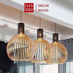Mua Đèn gỗ thả trần trang trí mẫu TT22 (Tặng kèm bộ phụ kiện đầy đủ