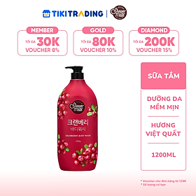 Sữa tắm cao cấp Hàn Quốc Showermate Natural Cranberry (Hương Nam Việt Quất tươi mát) 1.2 kg