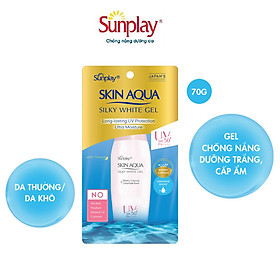 Gel Chống Nắng Dưỡng Da Trắng Mượt Sunplay Skin Aqua Silky White Gel SPF50, PA++++ (70g)