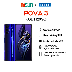 Mua Điện thoại Gaming Tecno POVA 3 (6+5GB)/128GB-Helio G88|7000 mAh|Sạc nhanh 33W-Hàng Chính hãng
