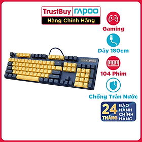 Bàn Phím Gaming Cơ RAPOO Đèn LED 16 Triệu Màu,Thiết Kế Cá Tính, Dây Nylon Dù -  V500Pro Yellow Blue  - Hàng Chính Hãng