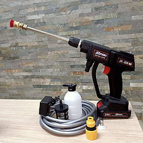 máy phun xịt rửa xe bằng pin samaki - tặng bình tạo bọt