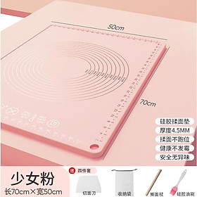 Mua Thảm Nhào Bột Silicone Cao Cấp Tặng Kèm Cán Gỗ + Dao + Chổi + Túi Đựng - Tấm Nhào Bột Làm Bánh