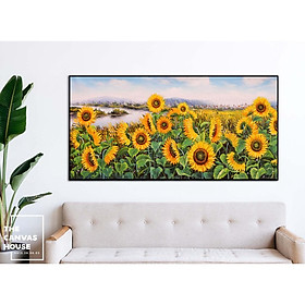 Mua Tranh Canvas Đồng Hoa Hướng Dương (Hình thật tại xưởng - Đã có khung  móc  đinh treo) - The Canvas House - T1HD