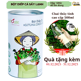 Bột Diếp Cá hữu cơ nguyên chất sấy lạnh Dalahouse - Mẫu mới 2022 Hộp 120gr tiết kiệm - Mát Gan, ngừa mụn, ngừa trĩ và táo bón. Hỗ trợ bảo vệ Phổi