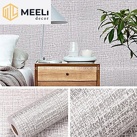 Giấy dán tường phòng ngủ vân xước Meeli Decor sẵn keo dễ dán pvc chống thấm nước, cắt lẻ 5m x 45cm, ME18