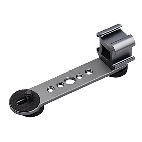 Triple Cold Shoe Mount Bracket Extension Bar with 1/4 Inch & 3/8 Inch Thread for Gimbal Stabilizer Tripod Camera Flash