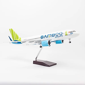 Mô hình máy bay Bamboo Airways Airbus A320 lắp ráp có đèn 47cm MBMH46