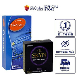 Combo 1 Hộp Bao Cao Su LifeStyles SKYN Elite Non