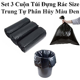 Mua Set 3 Cuộn Túi Đựng Rác Size Trung 65X55Cm Tự Phân Hủy Màu Đen Nặng 1Kg