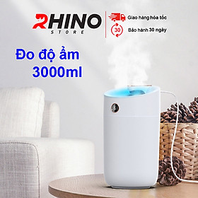 Mua Máy phun sương tạo ẩm cỡ lớn Rhino H801 3000ml  2 lõi phun  tích hợp đèn 7 màu  dung tích lớn cho không gian rộng - Hàng chính hãng