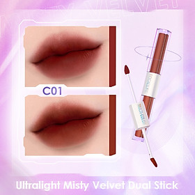 Hình ảnh Son kem Focallure 2 trong 1 siêu nhẹ chống nứt nẻ Multicolor 2-in-1 Lipstick & Lip Gloss 2.4g