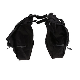 Classic Detachable Canvas Motorcycle Pannier Luggage Saddle Hand Bags Black