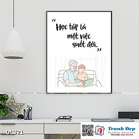 Mua Tranh động lực trang trí phòng làm việc - Học tập là một việc suốt đời - DL321