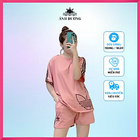 Bộ thể thao nữ mùa hè quần đùi áo tay ngắn vải thun tici Ánh Dương Clothing MS121 kiểu dáng trẻ trung năng động