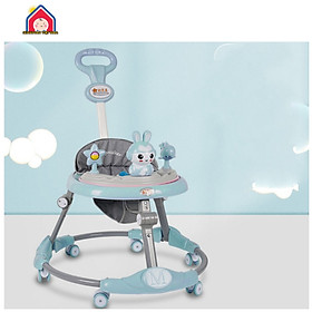 xe chạy tròn tập đi cho bé có tay đẩybàn nhạc tích hợp làm bàn ăn6 nấc chỉnh cao thấp - Xanh dương