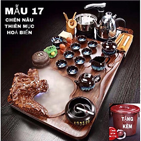 Mua Bàn trà điện thông minh đa năng cao cấp  cảm ứng tự động Khung gỗ 92cm bàn trà đạo rồng phun nước phong thuỷ 011
