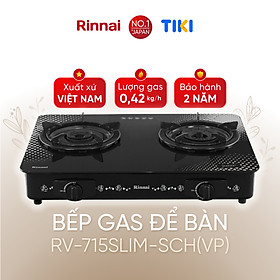 Bếp gas dương Rinnai RV-715Slim-SCH(VP) mặt bếp kính SCHOTT và kiềng bếp men - Hàng chính hãng.