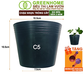 Chậu Trồng Cây Greenhome, nhiều kích thước, Nhựa Mềm, Dẻo, Nhẹ, Trồng Cây, Bầu Ươm Cây Giống, Độ Bền Đến 2 Năm