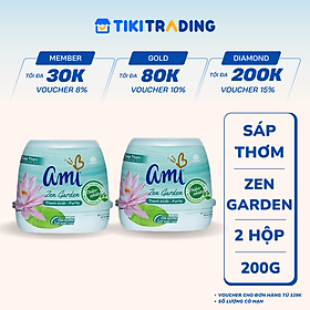 Combo 2 hộp Sáp thơm khử mùi Ami - Hương thơm chiết xuất thiên nhiên, Tỏa hương suốt nhiều tuần (Nhiều lựa chọn mùi hương)