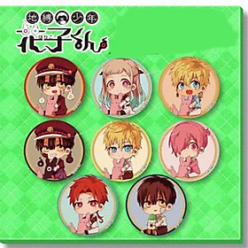 Combo 8 huy hiệu cài áo JIBAKU SHOUNEN HANAKO-KUN - ÁC MA NHÀ XÍ HANAKO anime ver ÔM ĐỒ CHƠI