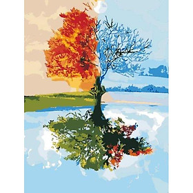 Mua Tranh tô màu theo số Tranh sơn dầu số hoá hình phong cảnh 11 size 40*50 kèm khung - 5
