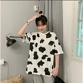 Áo Thun họa tiết bò sữa , Unisex form rộng cho nam và nữ