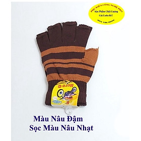Găng tay len Bao tay len cao cấp cho Nam Hở 5 ngón Sọc ngang Nhãn HERO G Cotton Size L Chống nắng Bảo vệ da tay Sxtại VN