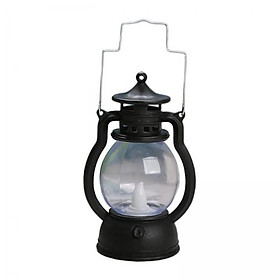 2X Lantern LED Oil Lamp Table Porch Cabin Winery Light Black