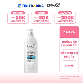 Dầu xả cao cấp Hàn Quốc Kerasys Moisturizing - Trắng xanh (Cân bằng độ ẩm cho mái tóc khô xơ, dễ gãy) 600ml