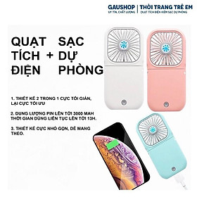 Mua Quạt mini kiêm sạc dự phòng - Quạt mini cầm tay gấp gọn 3000mAh