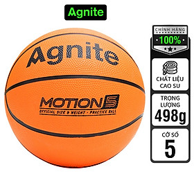 Quả bóng rổ Agnite số 5 cao cấp cao su chống bẩn, không mòn, siêu bền tặng kèm túi lưới và kim bơm F1102