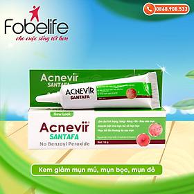 Kem giảm mụn mủ, mụn bọc, mụn đỏ và mụn trứng cá Acnevir Santafa xanh- Tuýp 10gr