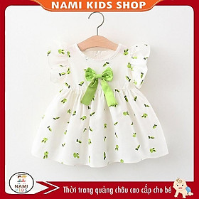 Váy bé gái cánh tiên họa tiết thỏ đáng yêu cho bé