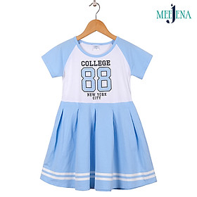 Đầm Bé Gái Cổ Tròn Ngắn Tay 100% COTTON 14-38 kg MEEJENA - 1689