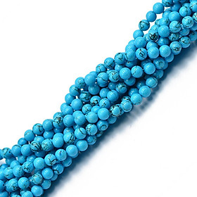 6mm Sky Blue Turquoise  Round Gemstone Loose Beads Strand 15 Inch
