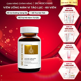 Viên uống Sắc Ngọc Khang Vi tảo lục (60 viên) giúp trẻ hóa làn da xua tan vết nám, hỗ trợ cân bằng nội tiết tố, bổ huyết, điều kinh, hỗ trợ giảm các triệu chứng tiền mãn kinh