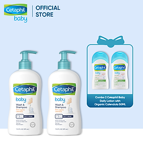 Tặng Cetaphil Baby 50ml Combo 2 Sữa tắm gội dịu lành cho bé Cetaphil Baby