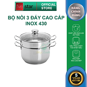 Bộ Nồi Xửng Hấp Fivestar Nắp Kính