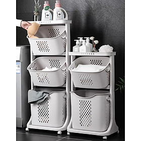 Mua KỆ ĐỰNG ĐỒ 2 TẦNG 3 TẦNG ĐA NĂNG CÓ BÁNH XE XOAY 360 ĐỘ - GIỎ KỆ ĐỰNG ĐỒ ĐỰNG QUÀN ÁO GỌN GÀNG MÀU & KIỂU DÁNG PHONG CÁCH HÀN QUỐC