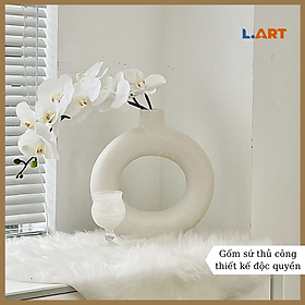 Mua Tượng gốm sứ trang trí nhà hình lọ hoa lạ mắt màu trắng DS006