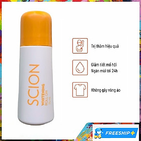 Lăn khử mùi Scion Nuskin 75ml Mẫu Mới ngăn mùi hôi nách không làm ố quần áo, làm sáng vùng da dưới cánh tay, khô thoáng tức thì, hương thơm nhẹ dịu