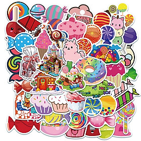 Sticker 50 miếng hình dán Candy World