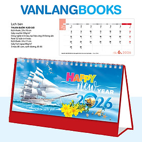 Lịch Bàn 2026 Vanlangbooks - Thuận Buồm Xuôi Gió VLLB19A - Màu Đỏ