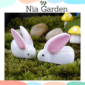Mua Phụ kiện thỏ trắng tai dài trang trí tiểu cảnh terrarium  chậu cây cảnh